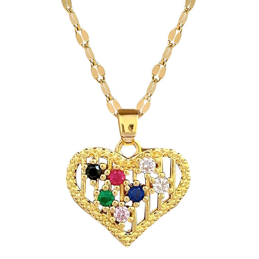 18K gold plated  Hearts necklace, Intensity