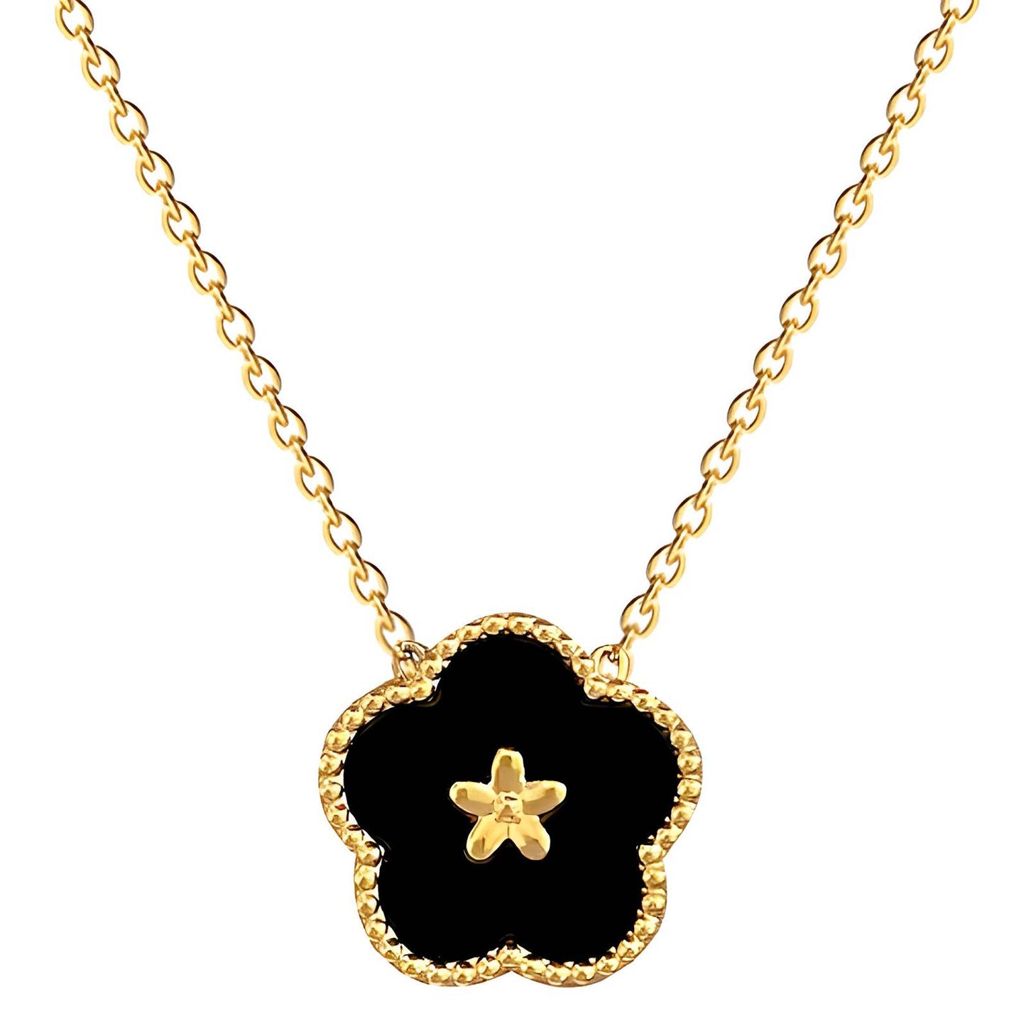 18K gold plated Stainless steel  Flower necklace, Intensity