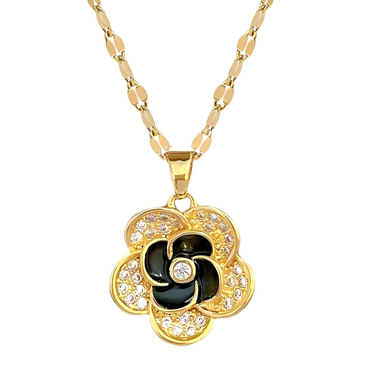 18K gold plated  Flower necklace, Intensity