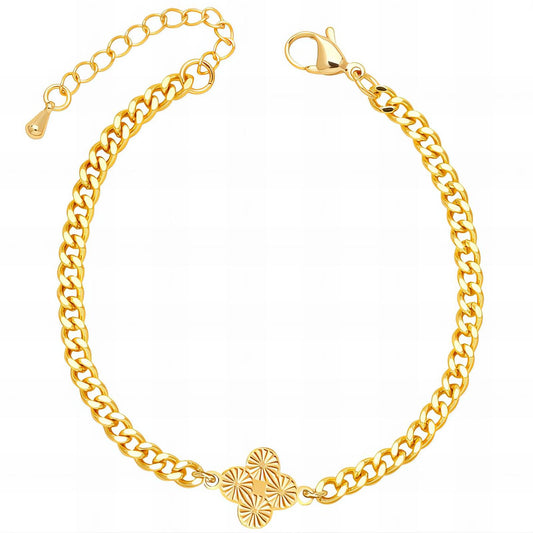 18K gold plated Stainless steel  Four-leaf clover bracelet, Intensity