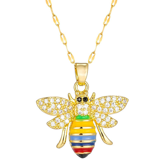 18K gold plated  Bee necklace, Intensity