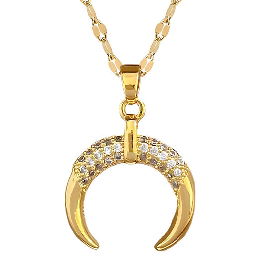 18K gold plated  Crescent necklace, Intensity