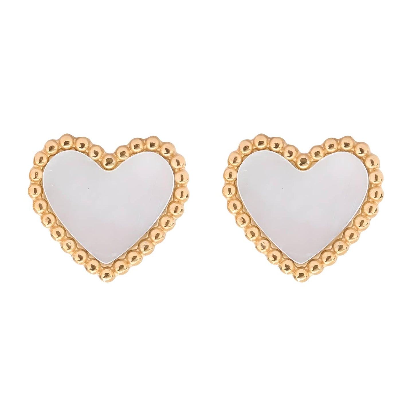 18K gold plated Stainless steel  Hearts earrings, Intensity