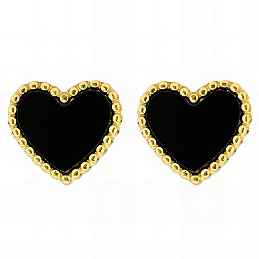 18K gold plated Stainless steel  Hearts earrings, Intensity