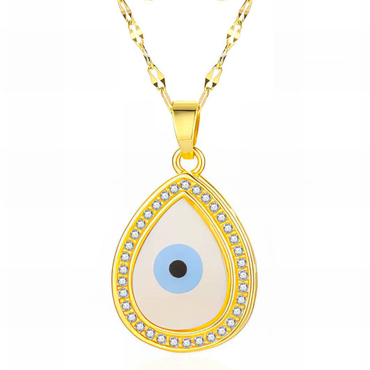 18K gold plated  Evil Eye necklace, Intensity