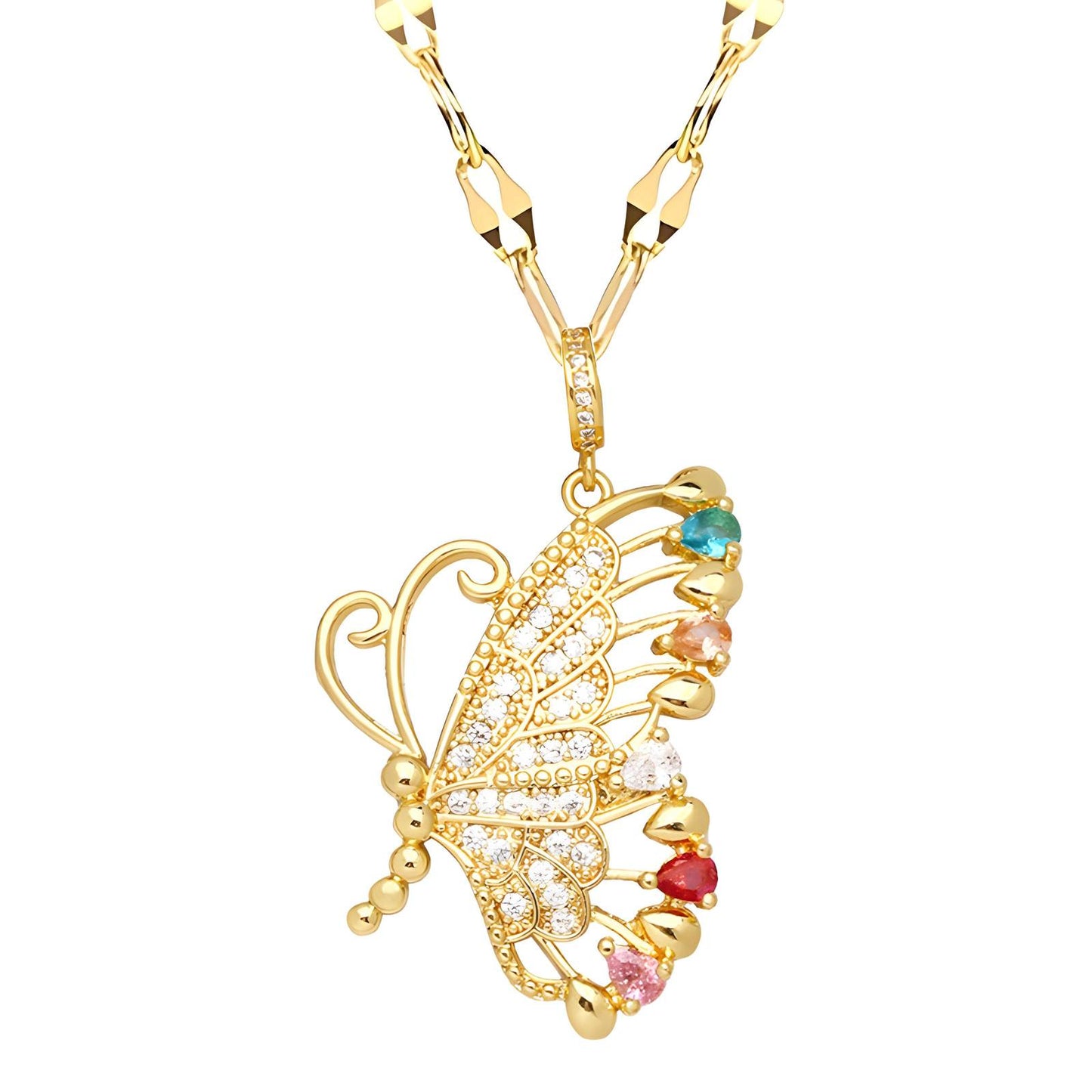 18K gold plated  Butterfly necklace, Intensity