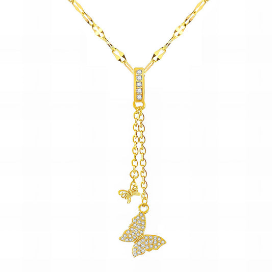 18K gold plated  Butterflies necklace, Intensity