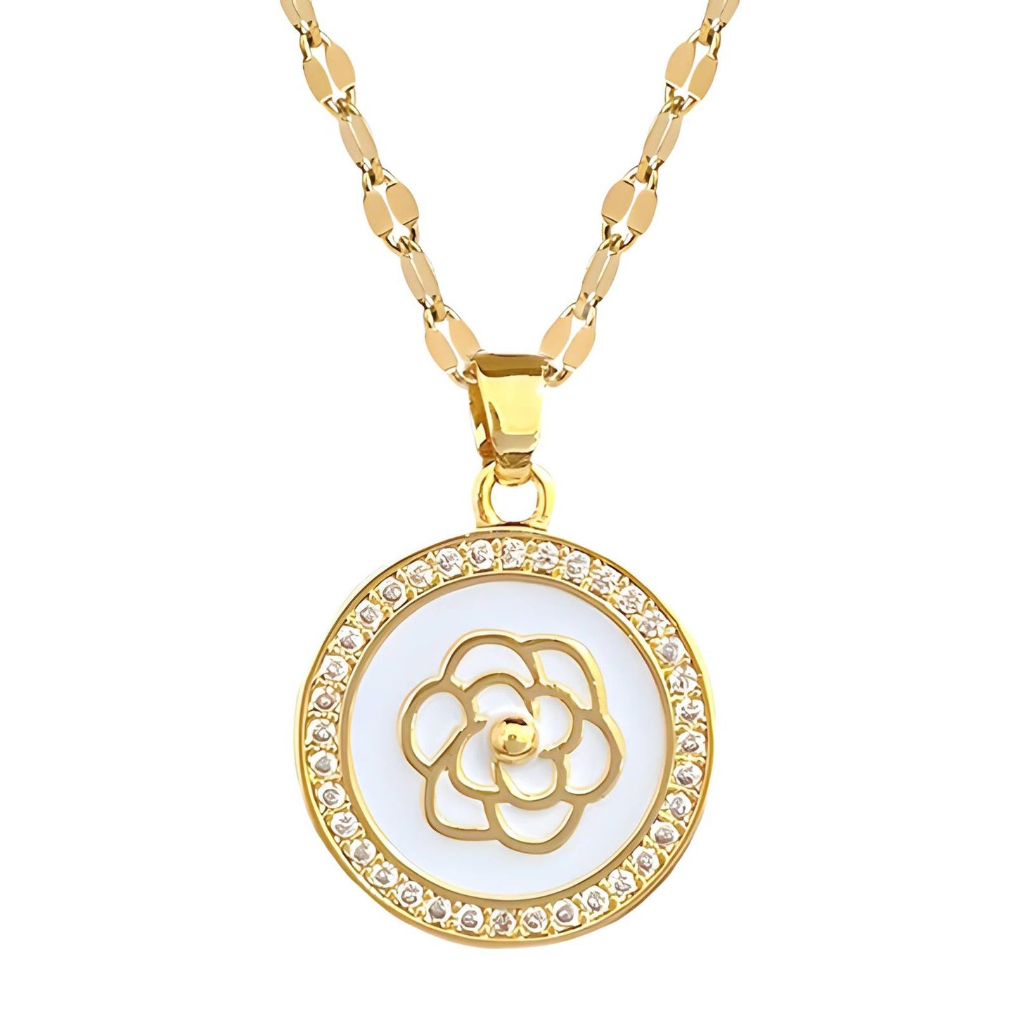 18K gold plated  Flower necklace, Intensity