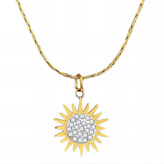 18K gold plated Stainless steel  Sun necklace, Intensity