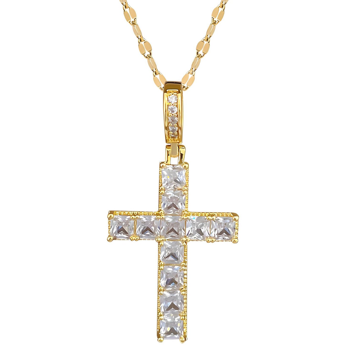 18K gold plated  Crosses necklace, Intensity