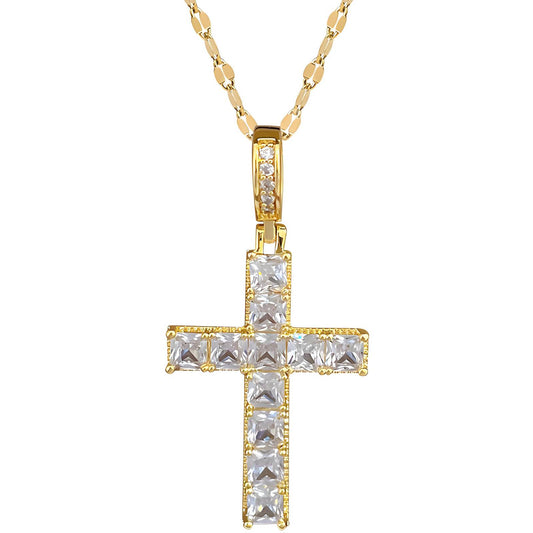 18K gold plated  Crosses necklace, Intensity