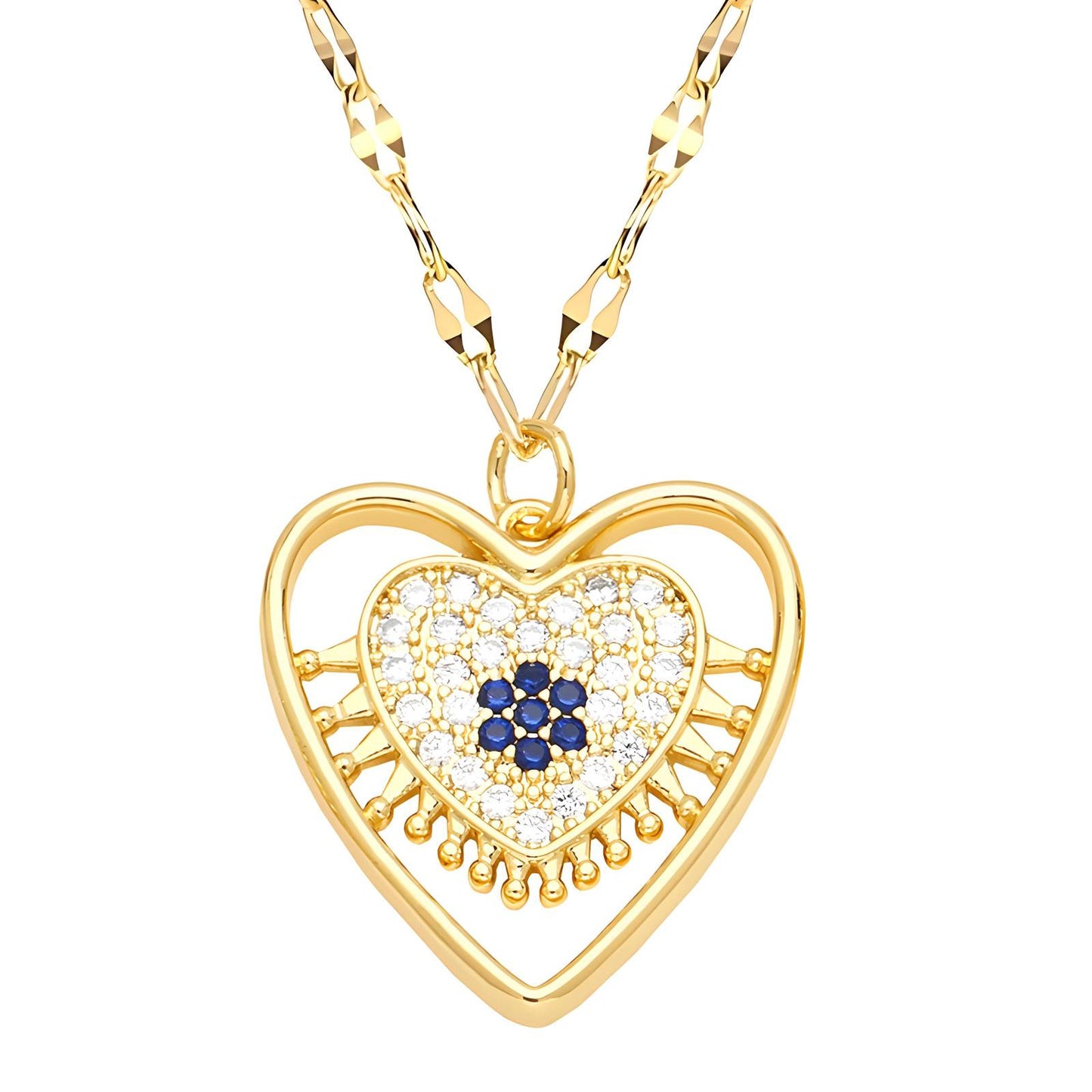 18K gold plated  Heart necklace, Intensity