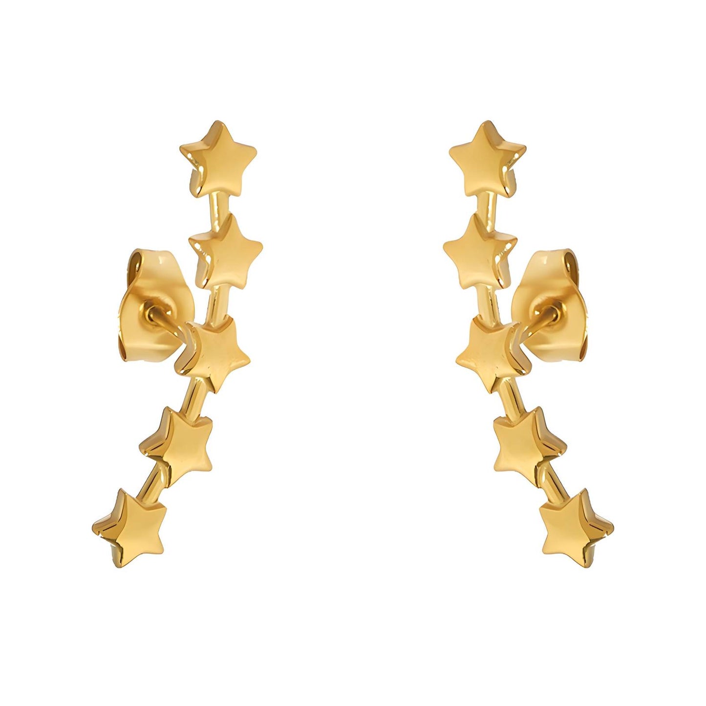 18K gold plated Stainless steel  Stars earrings, Intensity