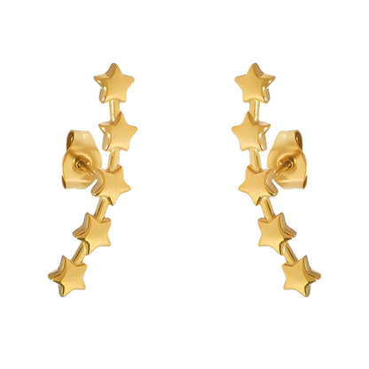 18K gold plated Stainless steel  Stars earrings, Intensity