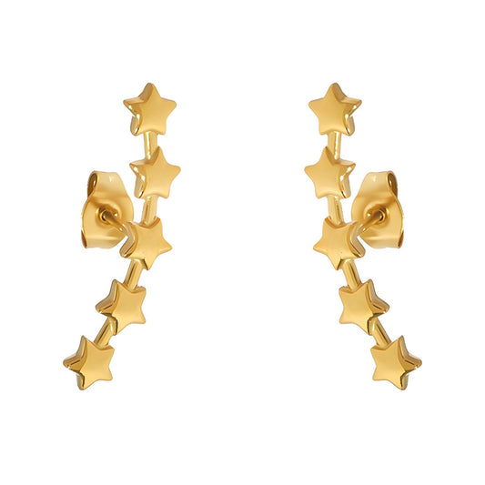 18K gold plated Stainless steel  Stars earrings, Intensity