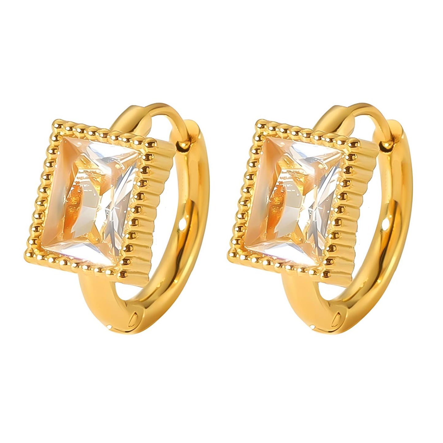 18K gold plated Stainless steel earrings, Intensity