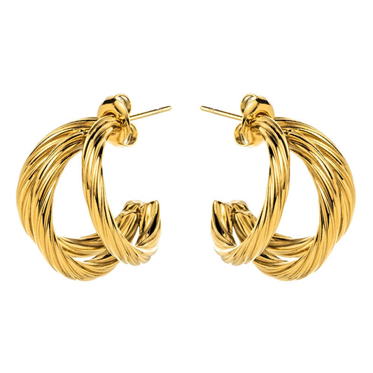 18K gold plated Stainless steel earrings, Intensity