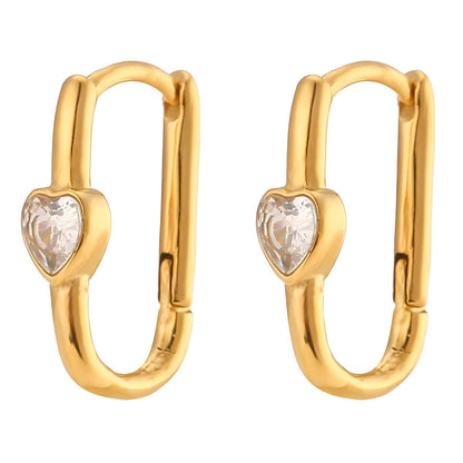 18K gold plated Stainless steel  Hearts earrings, Intensity