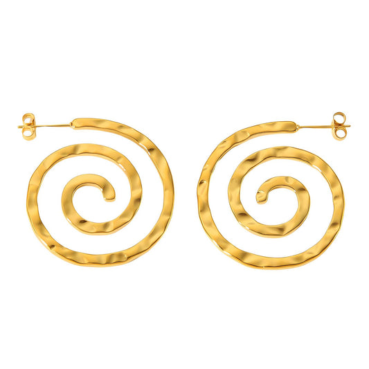 18K gold plated Stainless steel earrings, Intensity