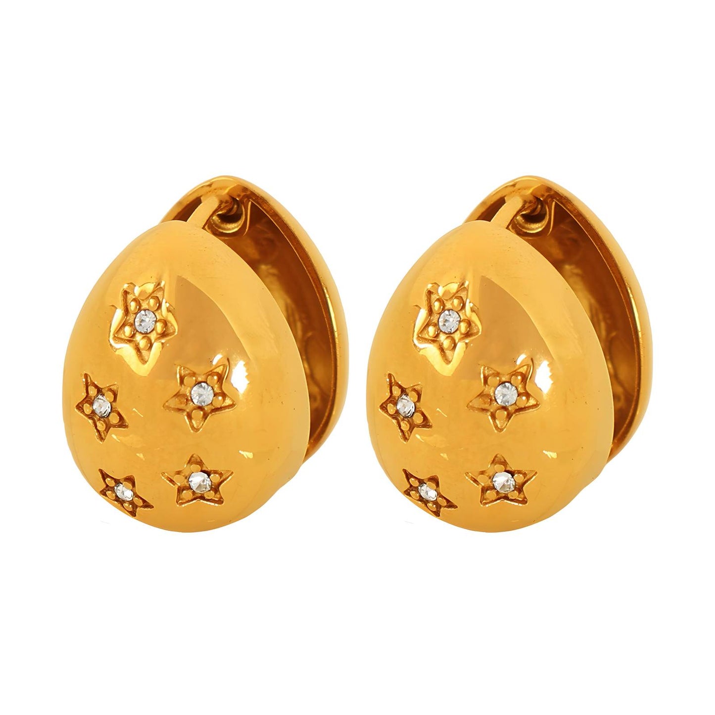 18K gold plated Stainless steel  Stars earrings, Intensity