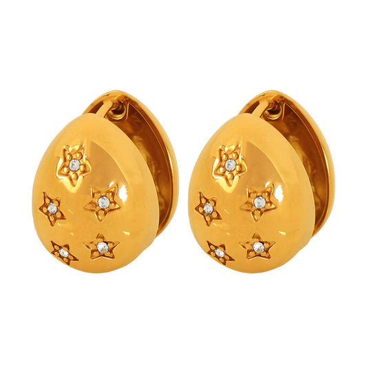 18K gold plated Stainless steel  Stars earrings, Intensity