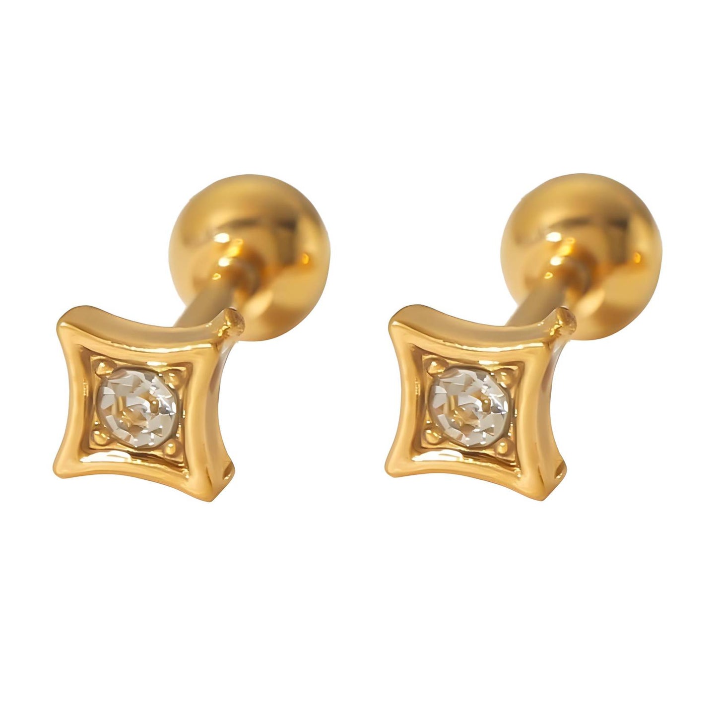 18K gold plated Stainless steel earrings, Intensity