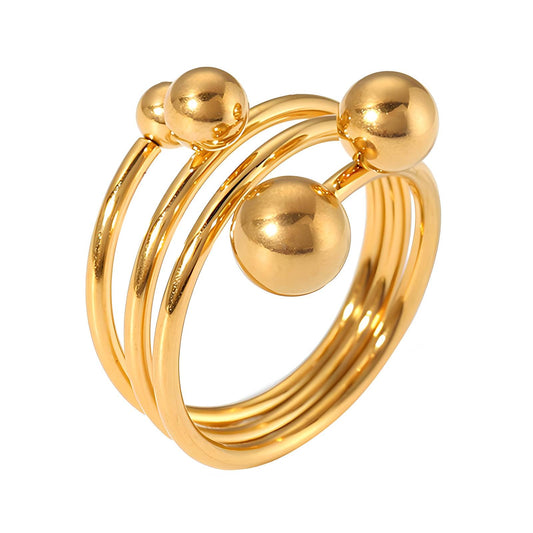 18K gold plated Stainless steel finger ring, Intensity