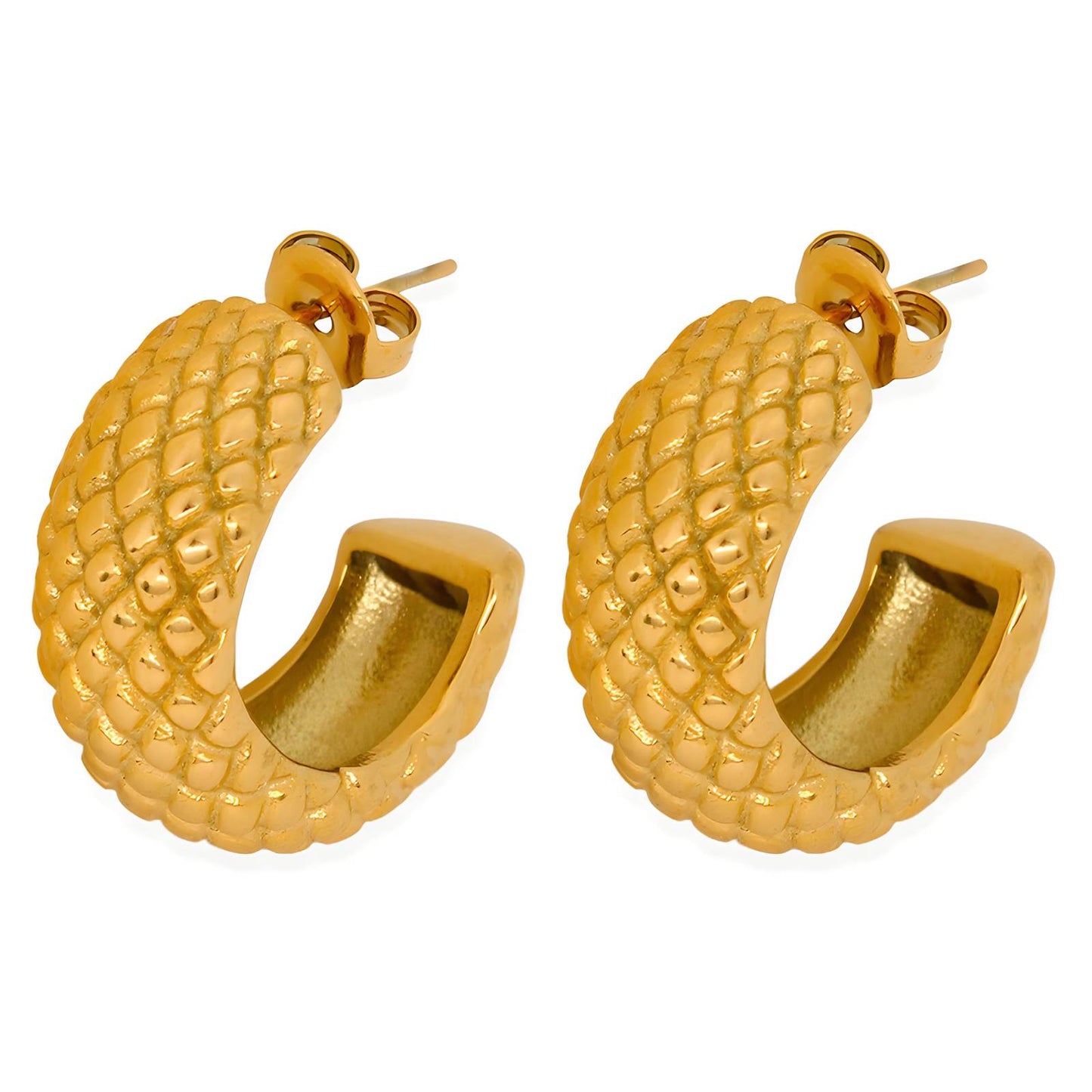 18K gold plated Stainless steel earrings, Intensity