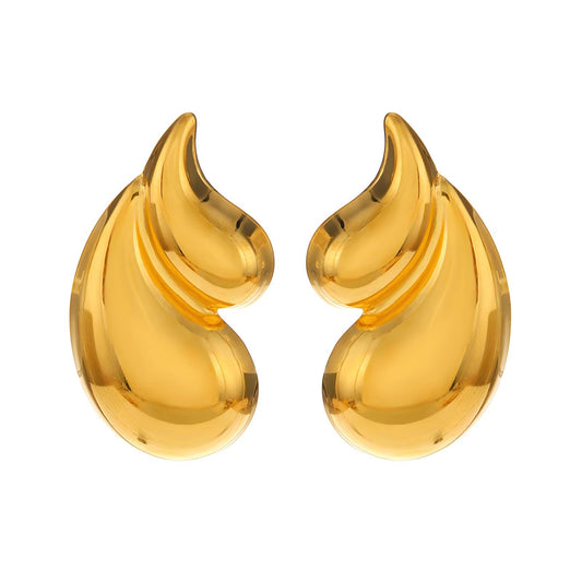 18K gold plated Stainless steel earrings, Intensity