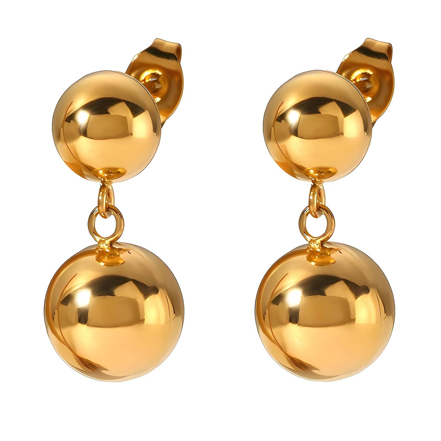 18K gold plated Stainless steel earrings, Intensity