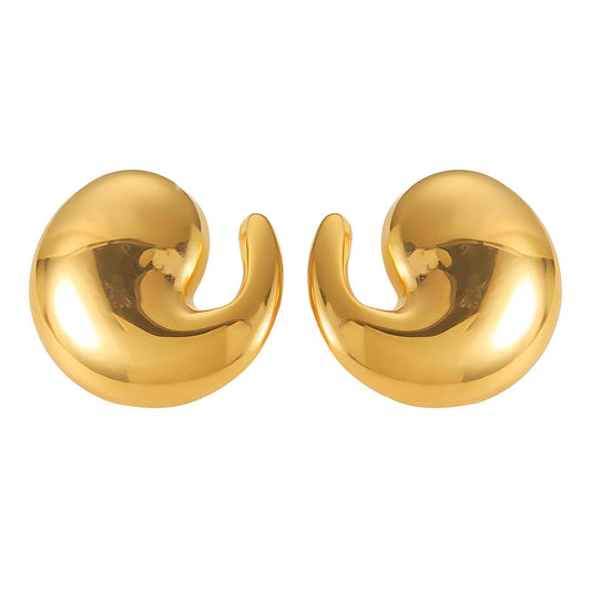 18K gold plated Stainless steel earrings, Intensity