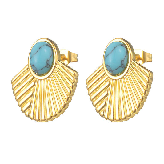 18K gold plated Stainless steel earrings, Intensity