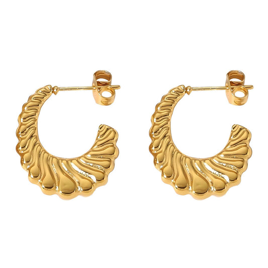 18K gold plated Stainless steel earrings, Intensity