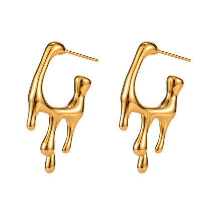 18K gold plated Stainless steel earrings, Intensity