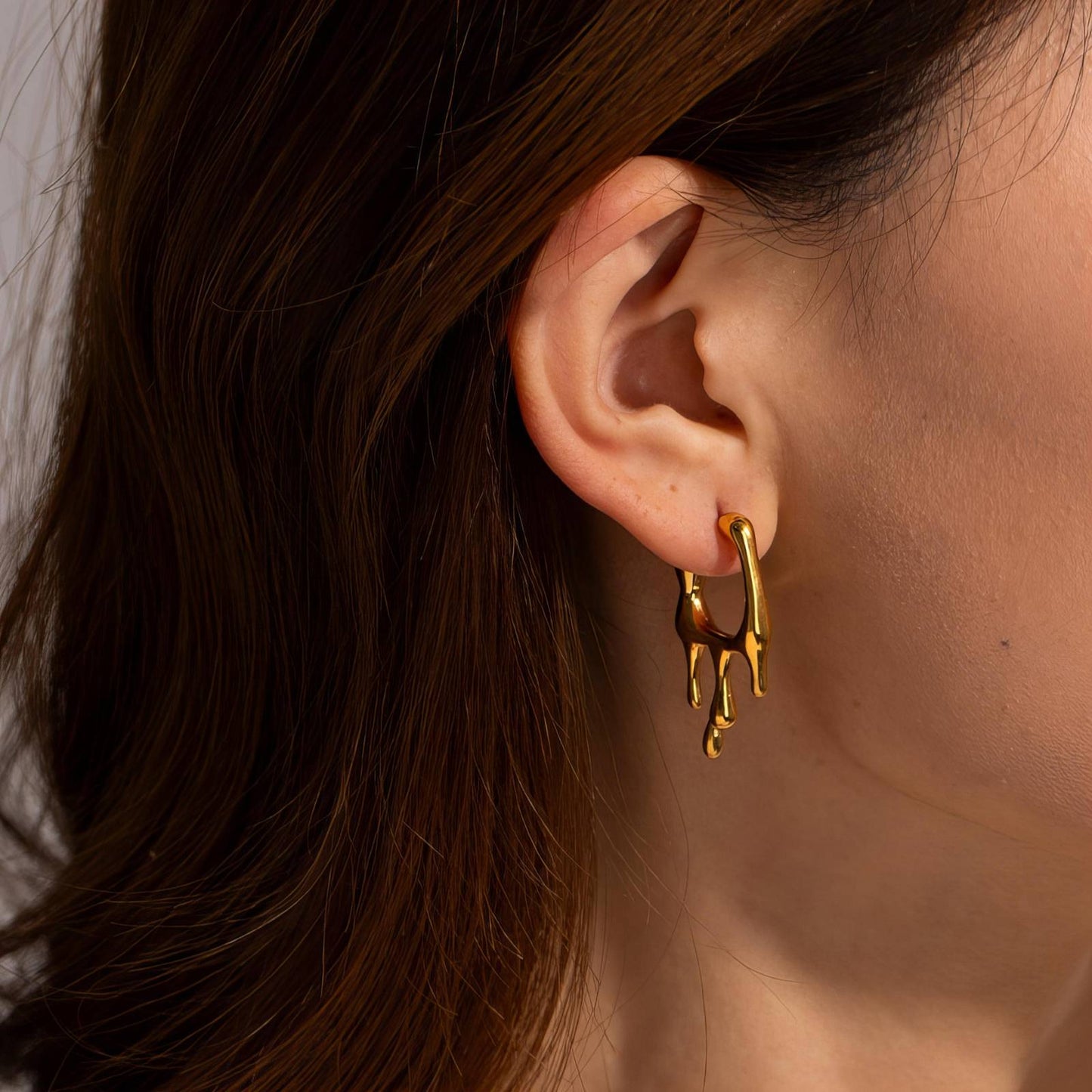 18K gold plated Stainless steel earrings, Intensity