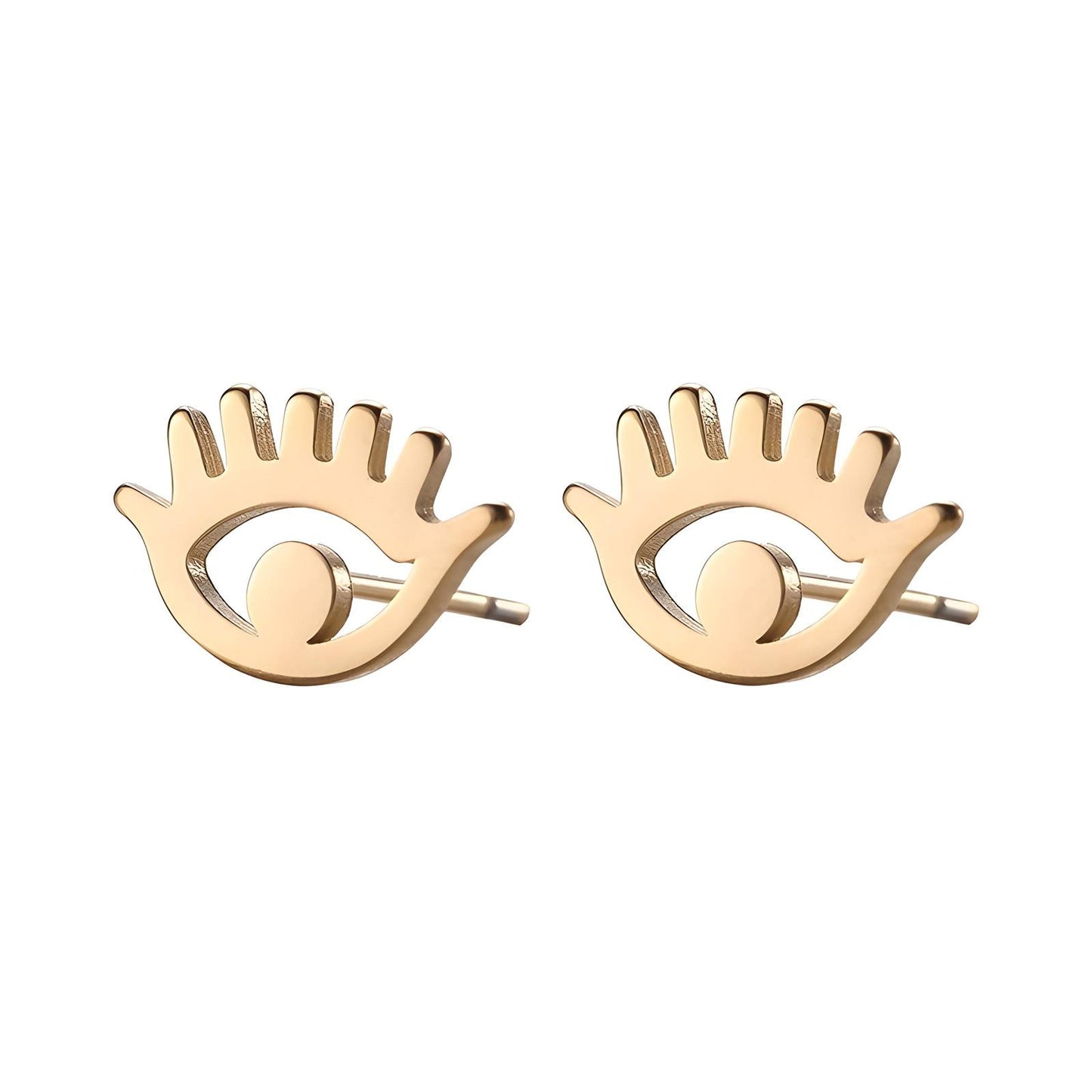 18K gold plated Stainless steel  Evil Eyes earrings, Intensity