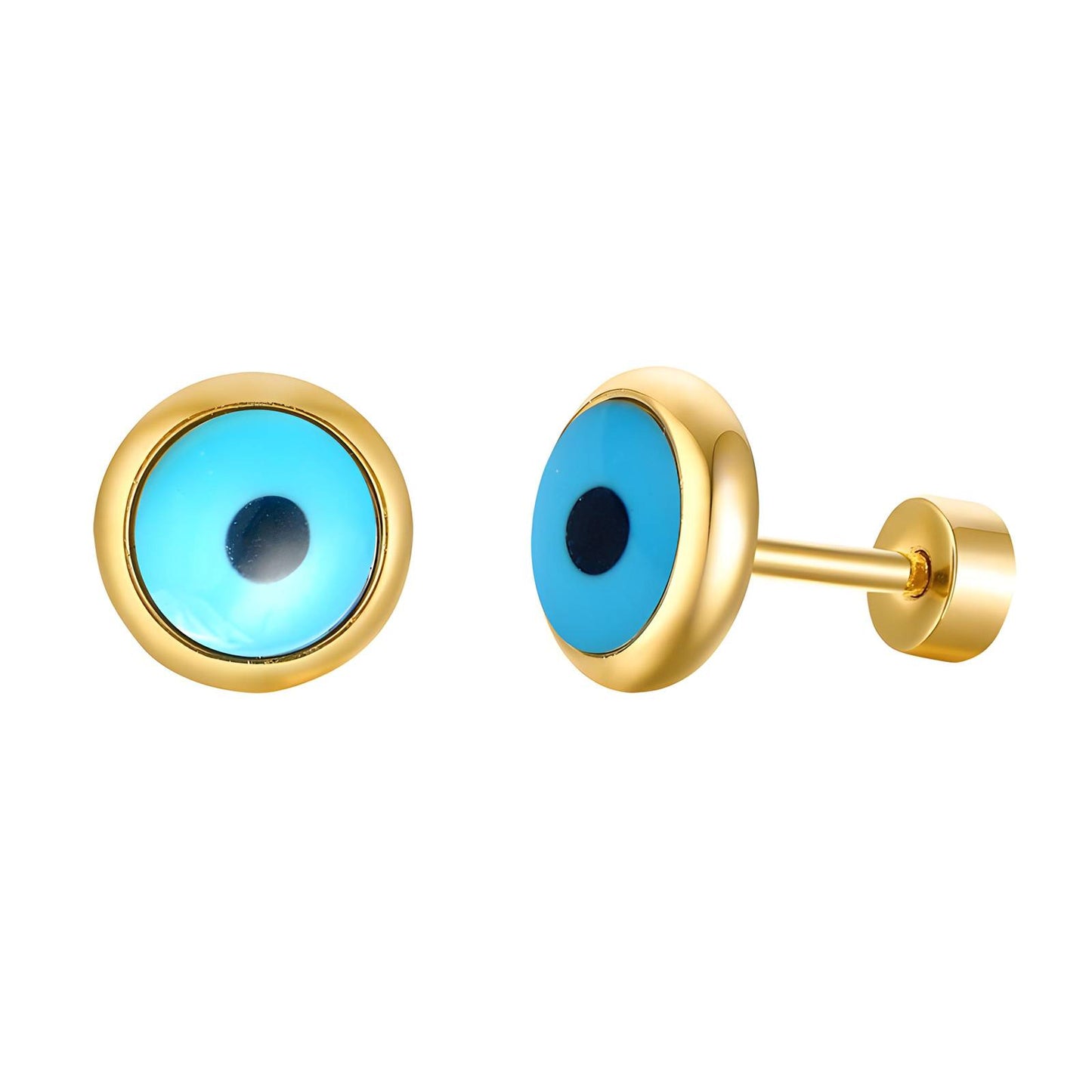 18K gold plated Stainless steel  Evil Eyes earrings, Intensity