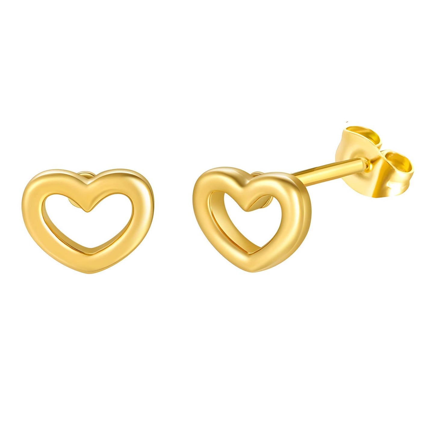 18K gold plated Stainless steel  Hearts earrings, Intensity