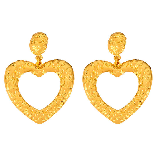 18K gold plated Stainless steel  Hearts earrings, Intensity