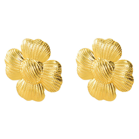 18K gold plated Stainless steel  Flowers earrings, Intensity