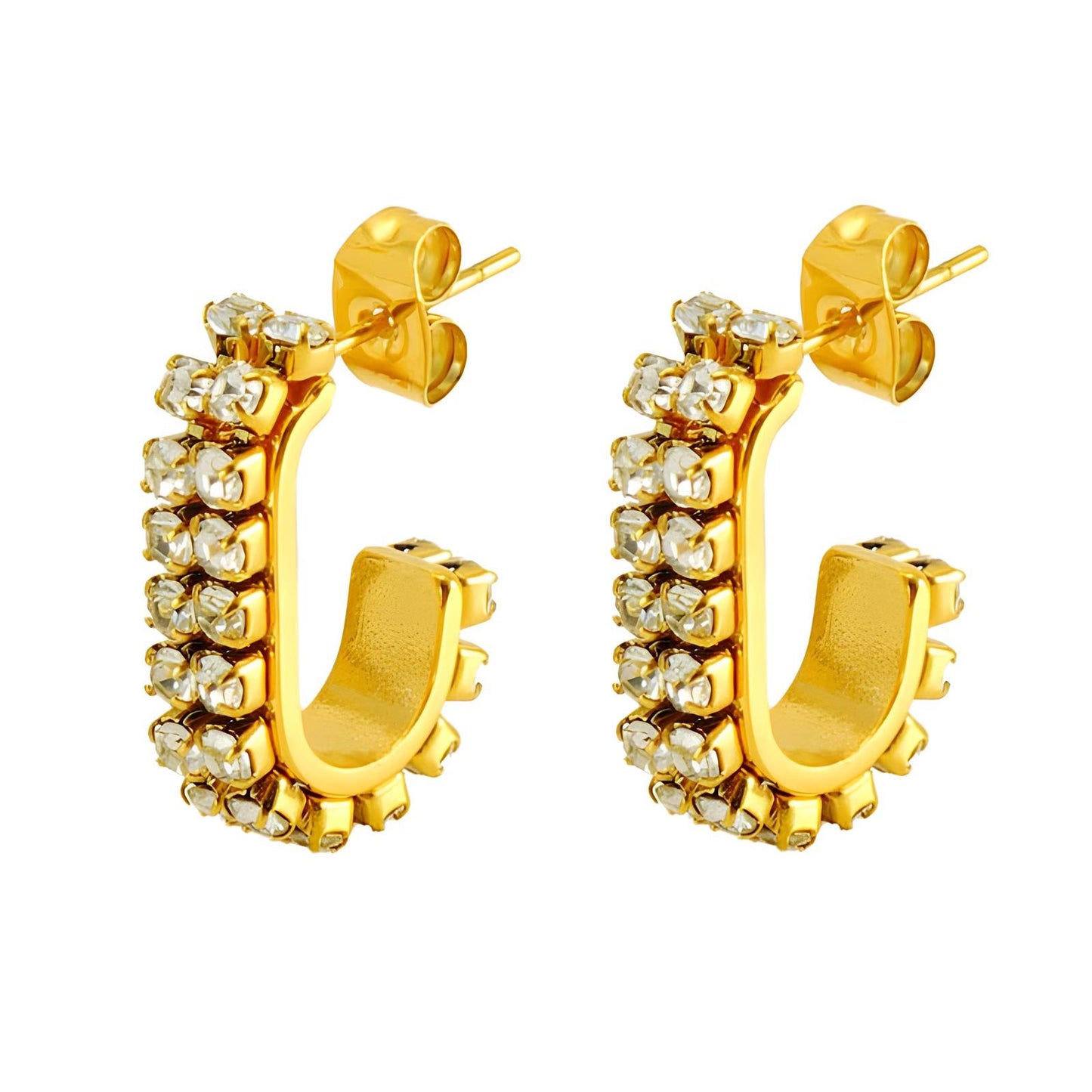 18K gold plated Stainless steel earrings, Intensity