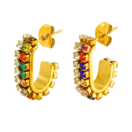 18K gold plated Stainless steel earrings, Intensity