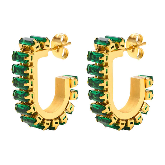 18K gold plated Stainless steel earrings, Intensity