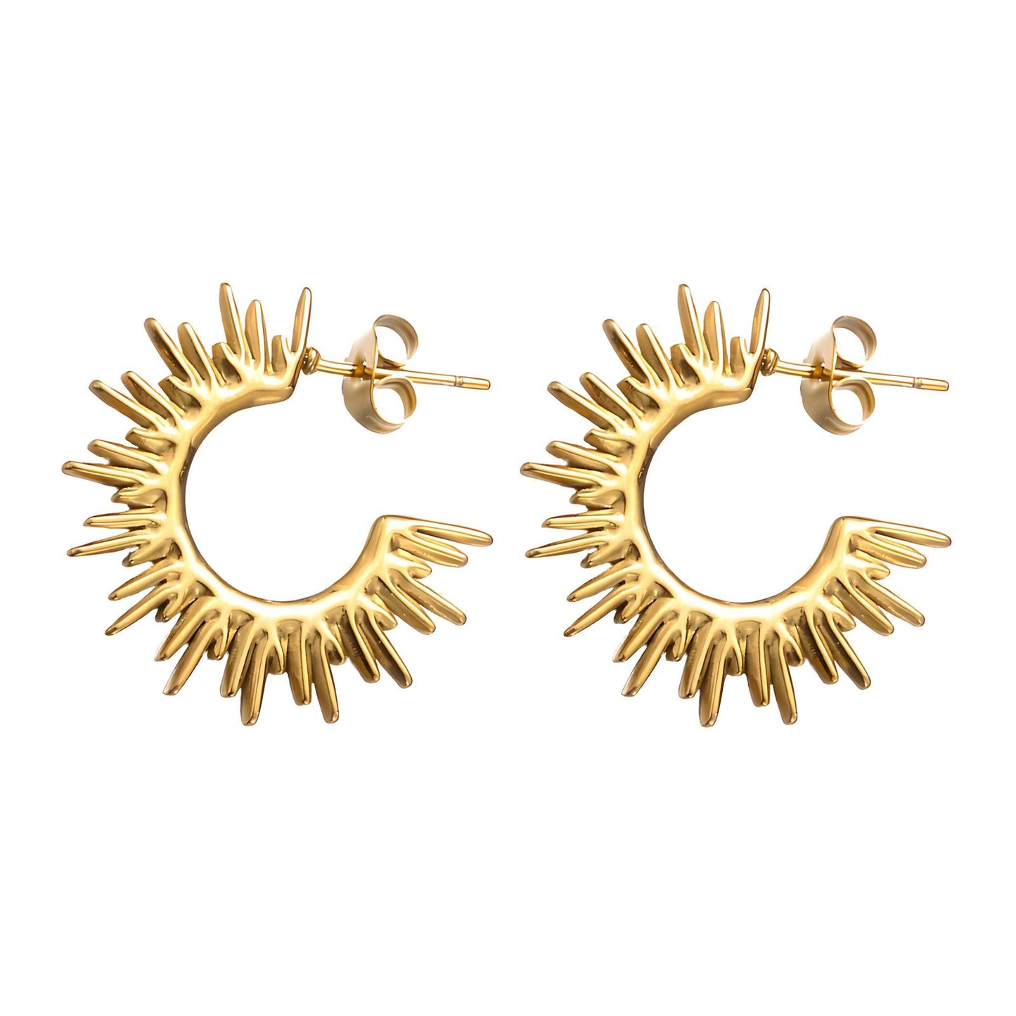 18K gold plated Stainless steel earrings, Intensity