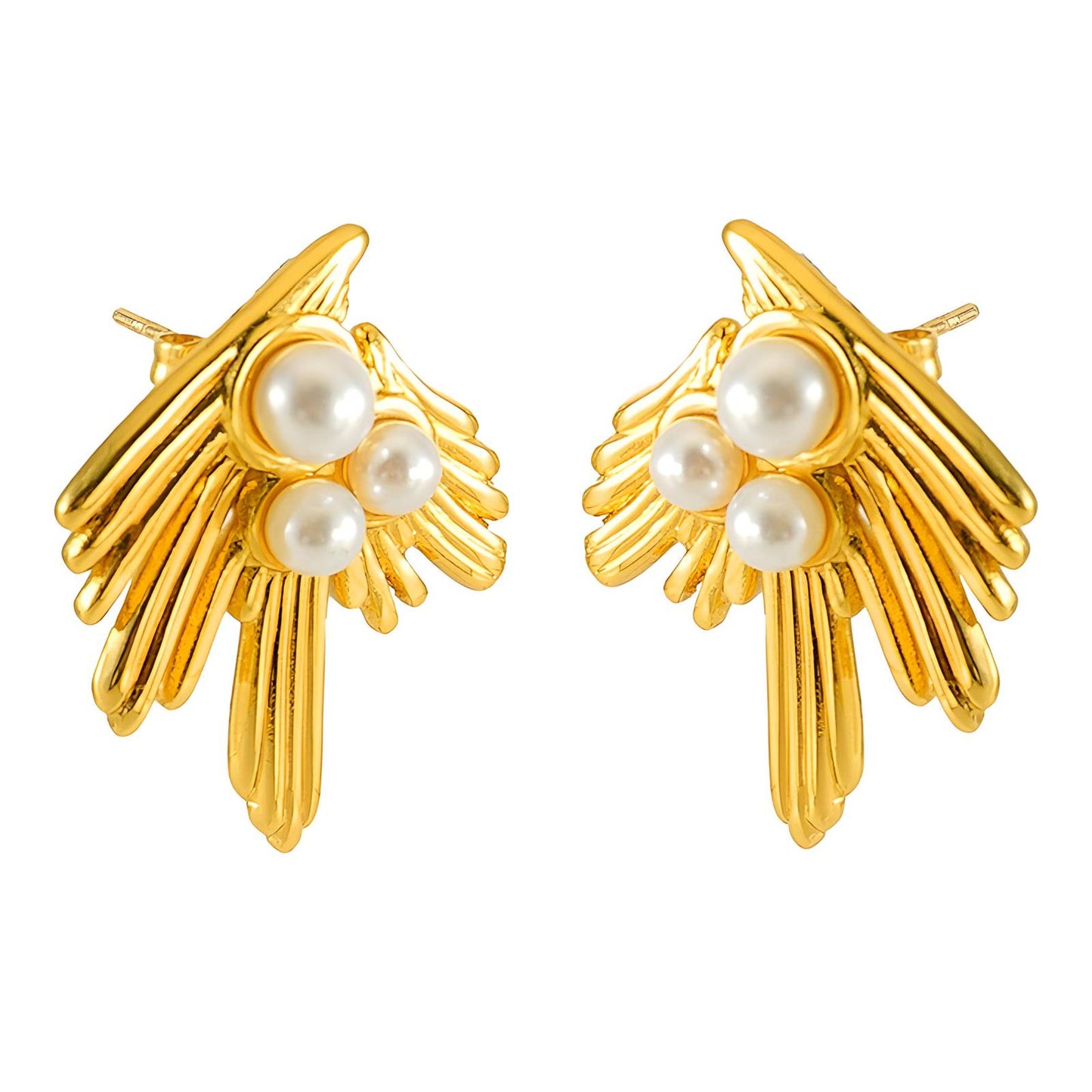 18K gold plated Stainless steel earrings, Intensity