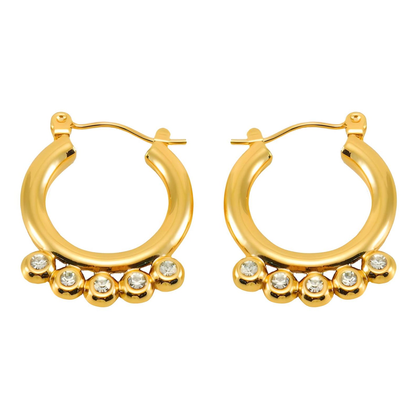 18K gold plated Stainless steel earrings, Intensity