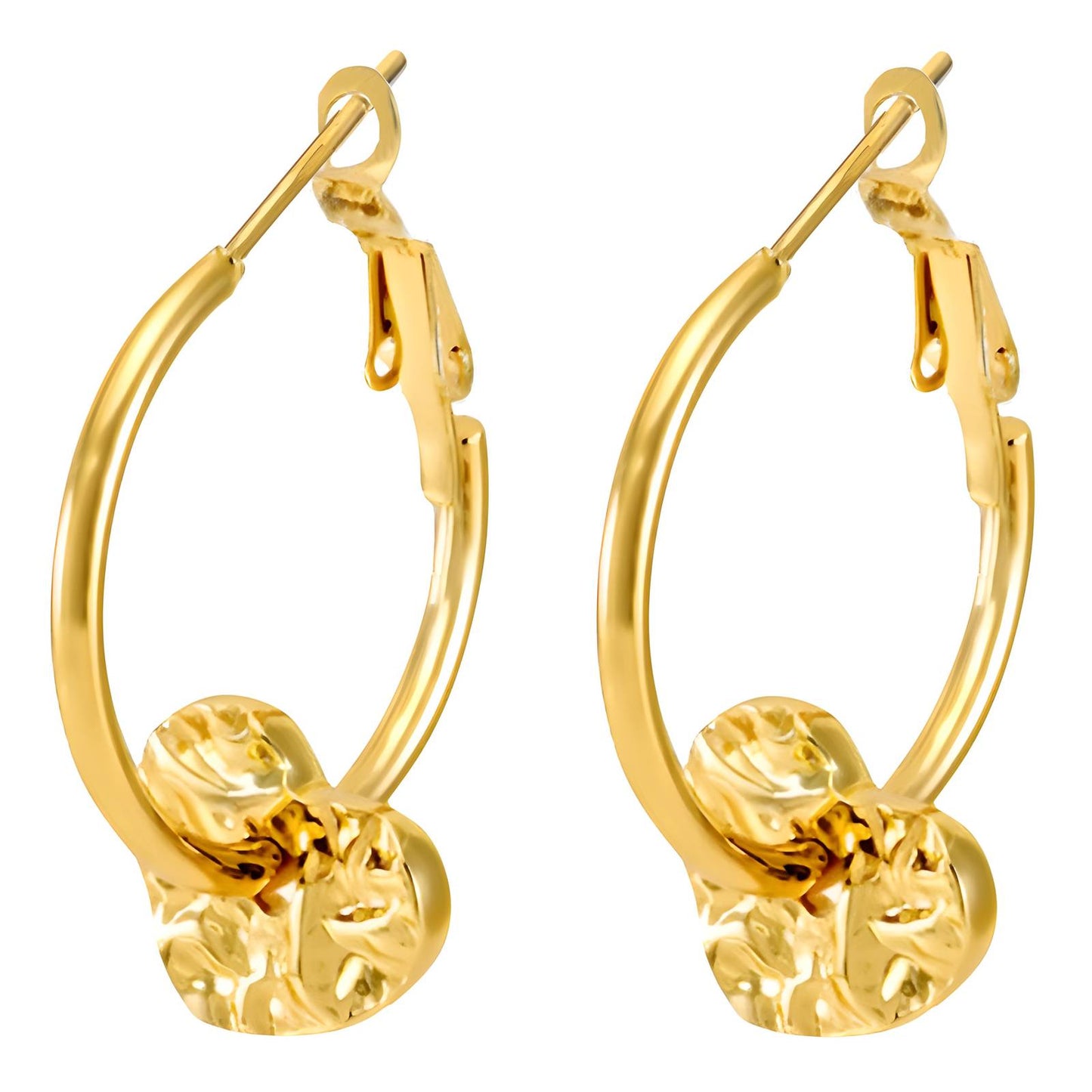 18K gold plated Stainless steel  Hearts earrings, Intensity