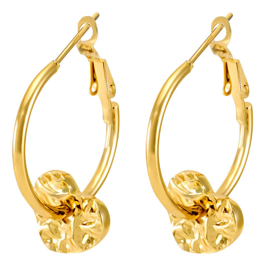 18K gold plated Stainless steel  Hearts earrings, Intensity