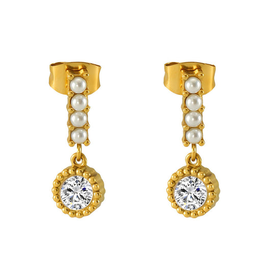 18K gold plated Stainless steel earrings, Intensity