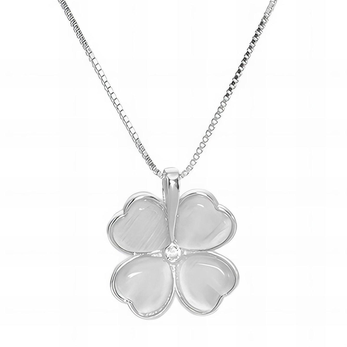 Stainless steel  Four-leaf clover necklace, Intensity